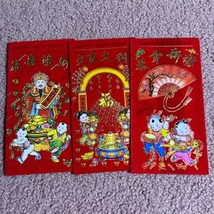 🔥10/$15 3 Red Envelopes Velvet
